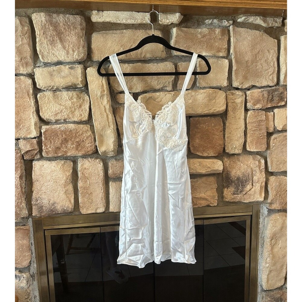 NWT Deadstock Y2K Linea Donatella Slip Dress Bridal Beaded Sequin White S Women